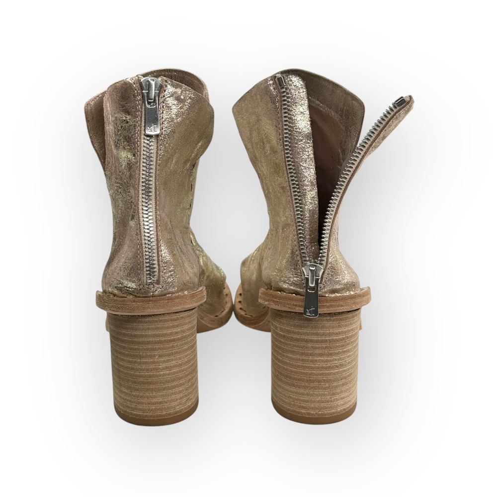 Officine Creative ✿ Handmade Open Toe Heeled Boot Sandals ✿ Metal Gold ✿ 39.5 - Picture 4 of 16